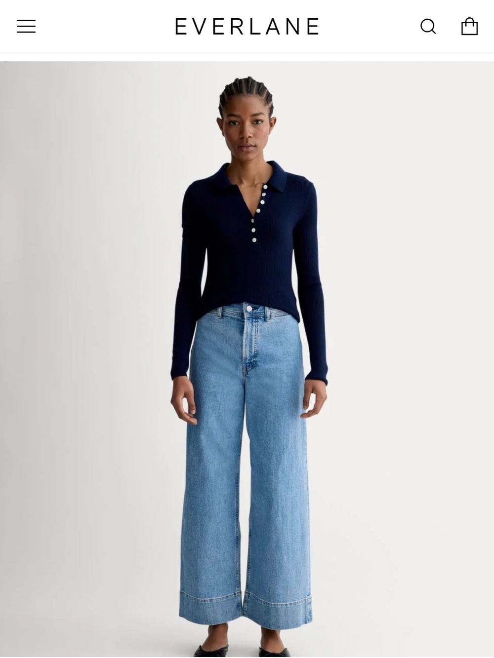 Everlane Mariner Cropped Wide-Leg Jeans